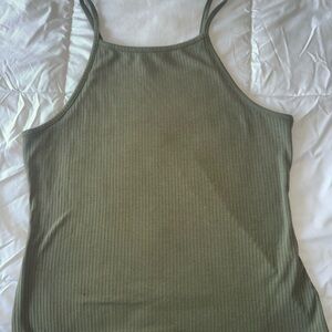 Banana Republic Green Ribbed Fitted Camisole